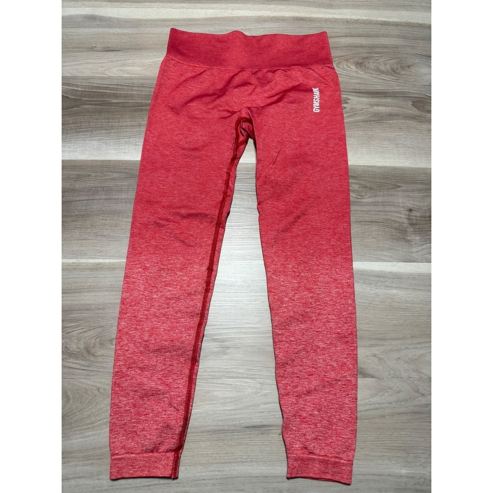 Gymshark Vital Seamless Leggings Womens Small Red Marl High Waisted Yoga Gym - Picture 2 of 7